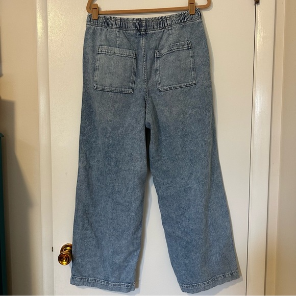 Gap High Rise Pull On Wide Leg Jeans Womens Medium Blue Light Wash - Picture 8 of 10